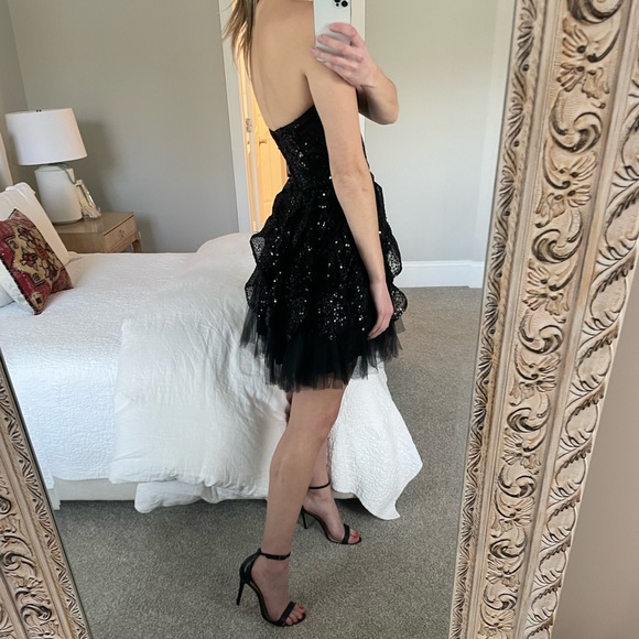 Betsey Johnson Black Sequin and Tulle Cocktail Dress - Picture 2 of 5